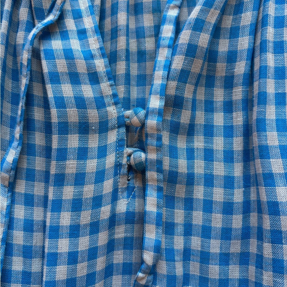 Hunter Bell Blue Gingham Ruffle Top - Picture 4 of 6